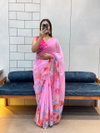 Tew Organza With Flower Print Saree Wholesalers In Delhi